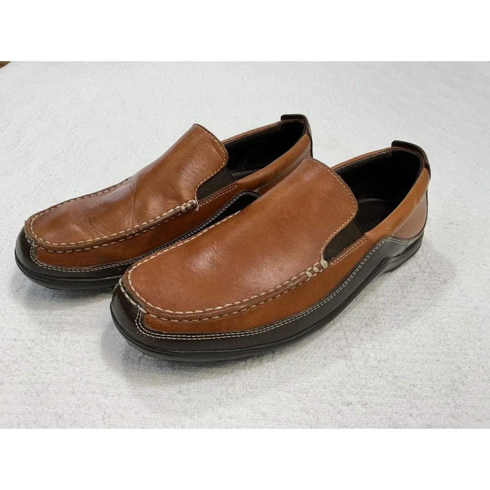 Cole Haan Mens Tan Brown Leather Slip On Loafers Venetian‎ Size 8.5 M